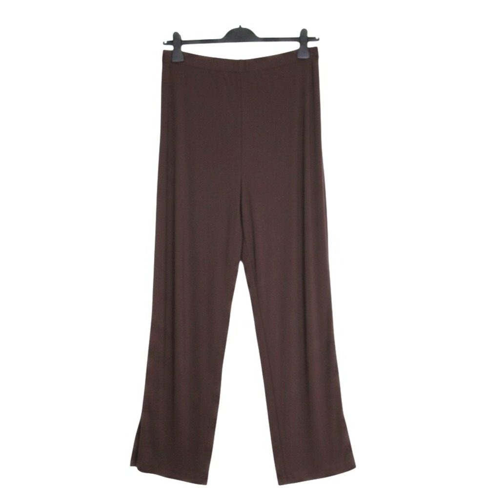 CHICO'S TRAVELERS Brown SLINKY KNIT Straight Leg HIGH-WAISTED Pants 3/US-XL